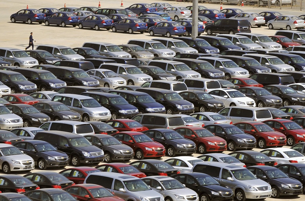 File photo of General Motors' new Chinese-made cars for domestic and foreign markets at a parking lot in Shenyang
