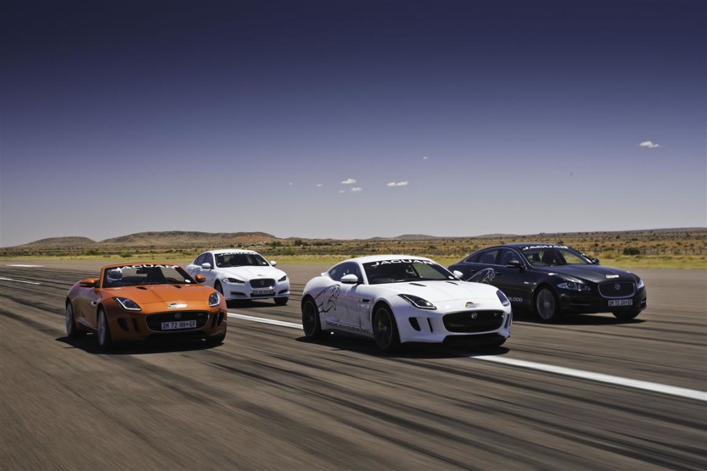 Jaguar set land speed records in Upington South Africa