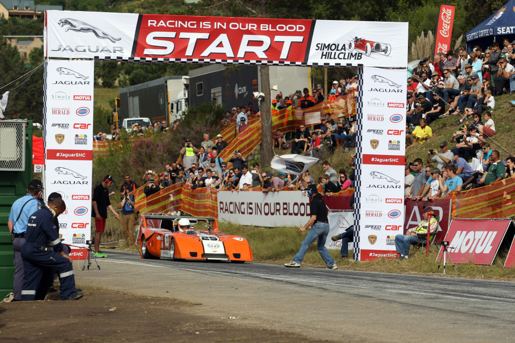 Franco Scribante in the 1972 B26 Chevron wins the 2016 Knysna Hillclimb